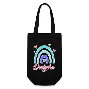 13. Geburtstag Regenbogen Vintage - Geschenkbeutel für Flaschen - Schwarz - Vorne