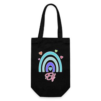 11. Geburtstag Regenbogen Vintage - Geschenkbeutel für Flaschen - Schwarz - Vorne