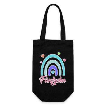 15. Geburtstag Regenbogen Vintage - Geschenkbeutel für Flaschen - Schwarz - Vorne