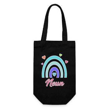 9. Geburtstag Regenbogen Vintage - Geschenkbeutel für Flaschen - Schwarz - Vorne
