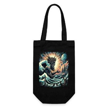 Poseidon's Great Wave off Kanagawa - Gift Bag for Bottles - black - Front