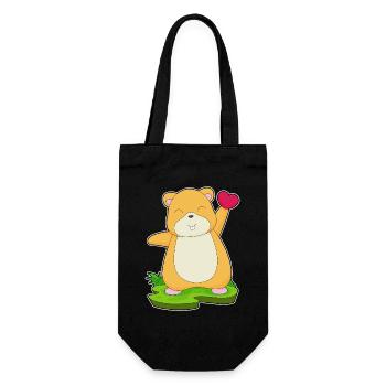 Hamster Herz - Geschenkbeutel für Flaschen - Schwarz - Vorne