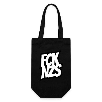 FCK NZS - Gegen Rechts - Nie wieder ist jetzt - Geschenkbeutel für Flaschen - Schwarz - Vorne