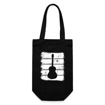 Guitar Drawing - Gift Bag for Bottles - black - Front