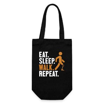 Eat Sleep Walk Repeat Prothese Fuß Benutzer Bein - Geschenkbeutel für Flaschen - Schwarz - Vorne