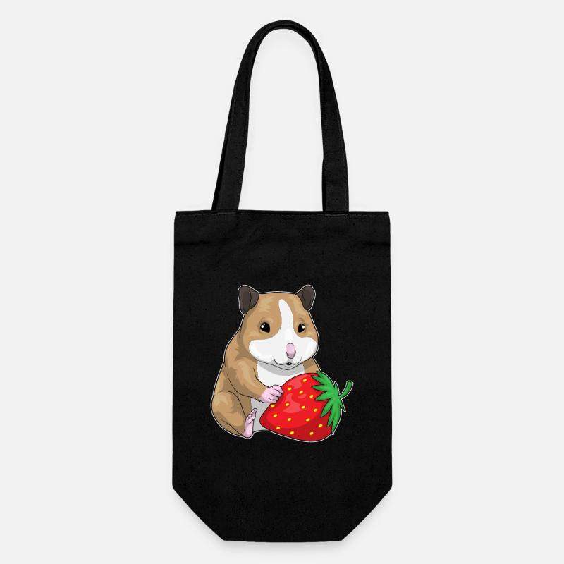 Hamster Fraise Fruit - Sac à bouteille - noir