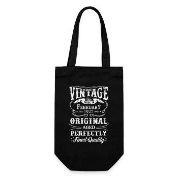 Vintage Made In 1927 Year Born February 1927 - Gift Bag for Bottles - black - Front
