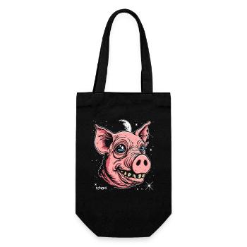 The Good Old Friend: The Space Pig - Gift Bag for Bottles - black - Front