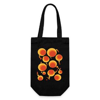 50er 60er Polka Dot Kreis Stilmuster - Geschenkbeutel für Flaschen - Schwarz - Vorne