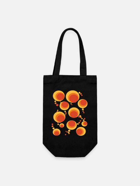50er 60er Polka Dot Kreis Stilmuster - Geschenkbeutel für Flaschen - Schwarz