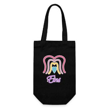 1. Geburtstag Regenbogen Baby Motiv - Geschenkbeutel für Flaschen - Schwarz - Vorne