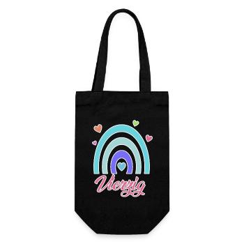 40. Geburtstag Regenbogen Vintage - Geschenkbeutel für Flaschen - Schwarz - Vorne