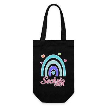 60. Geburtstag Regenbogen Vintage - Geschenkbeutel für Flaschen - Schwarz - Vorne