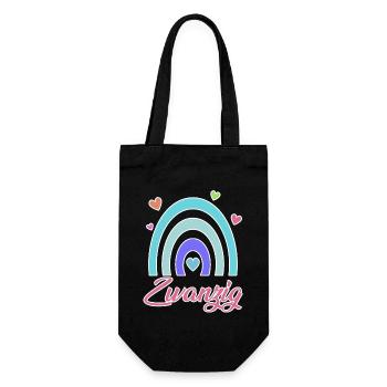 20. Geburtstag Regenbogen Vintage - Geschenkbeutel für Flaschen - Schwarz - Vorne