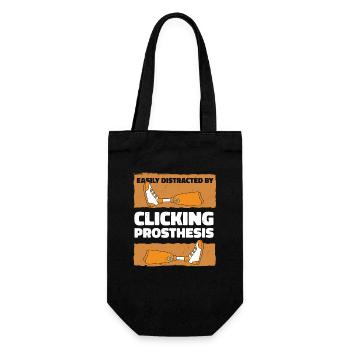 Easily Distracted By Clicking Prosthesis User Leg - Gift Bag for Bottles - black - Front