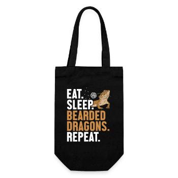 Eat Sleep Bartagamen Wiederholung Pogona Haustier - Geschenkbeutel für Flaschen - Schwarz - Vorne