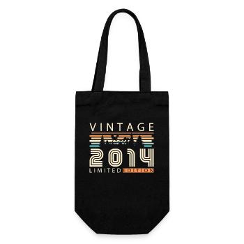 2014 Vintage Retro Geburtstagsgeschenk - Geschenkbeutel für Flaschen - Schwarz - Vorne