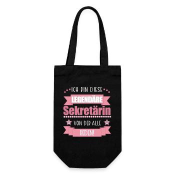 Sekretärin Büro Job süßes Geschenk - Geschenkbeutel für Flaschen - Schwarz - Vorne