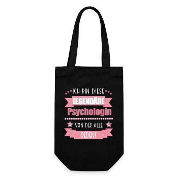 Psychologin Psychologie süßes Geschenk - Geschenkbeutel für Flaschen - Schwarz - Vorne