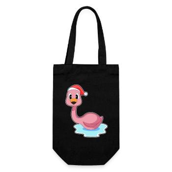 Chapeau de père Noël flamant rose - Sac à bouteille - noir - Devant