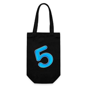 Number 5 Blue - Gift Bag for Bottles - black - Front
