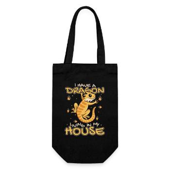 Have A Dragon Living In My House Pogona Pet - Gift Bag for Bottles - black - Front