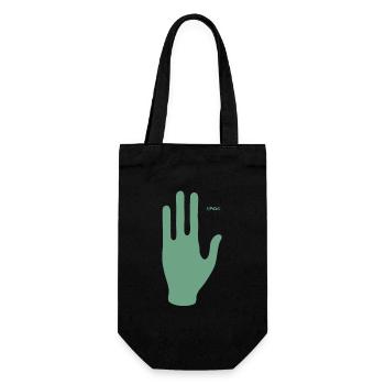 Wir kommen in Frieden, Hand eines Außerirdischen - Geschenkbeutel für Flaschen - Schwarz - Vorne