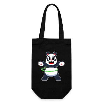 Panda Fitnessreifen Workout Gymnastik - Geschenkbeutel für Flaschen - Schwarz - Vorne
