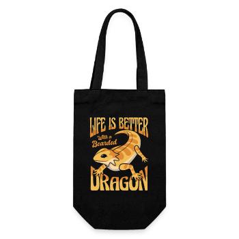 Life is Better with a Bearded Dragon Pogona - Gift Bag for Bottles - black - Front