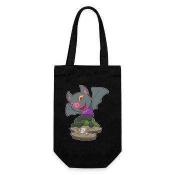 Chauve-souris Halloween crâne - Sac à bouteille - noir - Devant