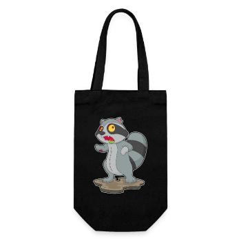 Waschbär Halloween Zombie - Geschenkbeutel für Flaschen - Schwarz - Vorne
