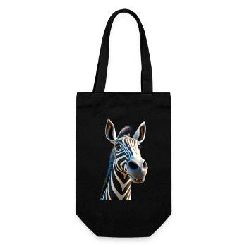 Zebra Afrika Ich Liebe Süße Zebras Wildnis Zebra - Geschenkbeutel für Flaschen - Schwarz - Vorne