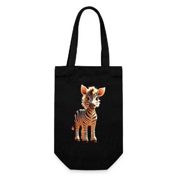 Zebra Afrika Ich Liebe Süße Zebras Wildnis Zebra - Geschenkbeutel für Flaschen - Schwarz - Vorne