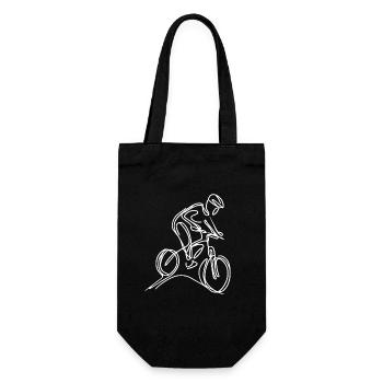 Mountain Biker Sketch - Gift Bag for Bottles - black - Front