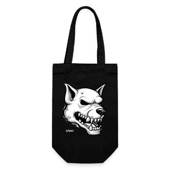 White Dog Skull Skull - Gift Bag for Bottles - black - Front