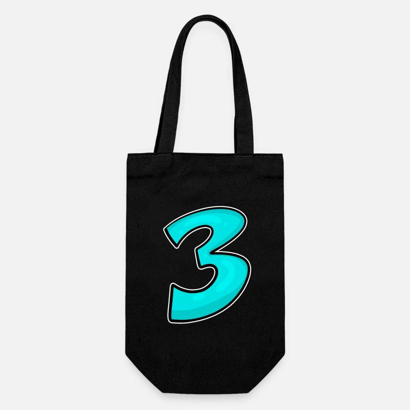 Trois - 3 - Numéro 3 - Numéro 3 - Sac à bouteille - noir