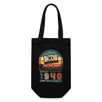 Original 1940 Retro Vintage Jahrgang Geburtstag - Geschenkbeutel für Flaschen - Schwarz - Vorne