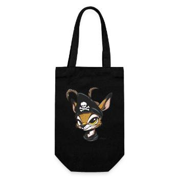 Gazelle Deer Pirate - Gift Bag for Bottles - black - Front