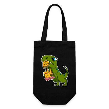 Dino Motif Dinosaur Pizza Delicious - Gift Bag for Bottles - black - Front
