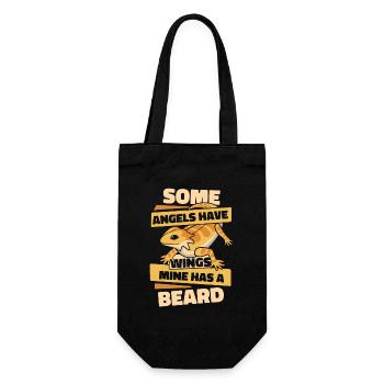 Some Angels Have Wings Mine Has A Beard Pet - Gift Bag for Bottles - black - Front