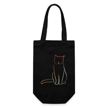 Cat in vintage look - Gift Bag for Bottles - black - Front
