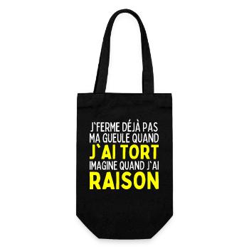 Je Ferme Jamais Ma Gueule Humour Râleur Raleuse - Sac à bouteille - noir - Devant