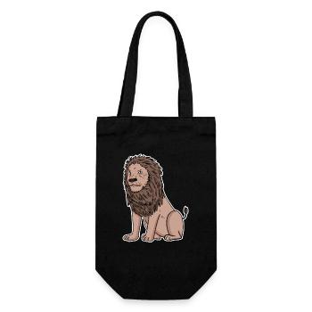 Lion Motif - Gift Bag for Bottles - black - Front