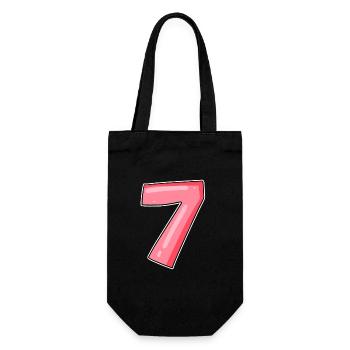 Zahl Sieben - Zahl 7 Nummer - Geschenkbeutel für Flaschen - Schwarz - Vorne
