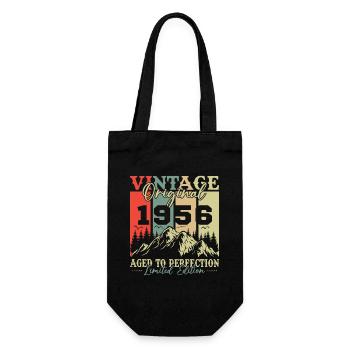 Original 1956 Vintage Geburtstag Retro - Geschenkbeutel für Flaschen - Schwarz - Vorne