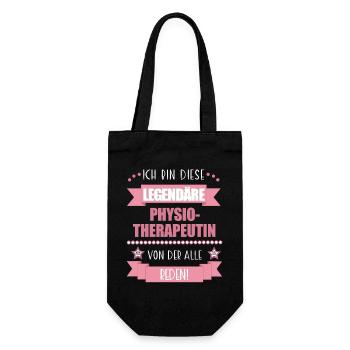 Lustiger Spruch für Physiotherapeutin – Geschenk - Geschenkbeutel für Flaschen - Schwarz - Vorne