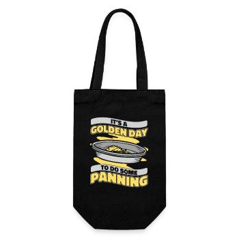 It's A Golden Day To Do Some Panning Miner Gold - Gift Bag for Bottles - black - Front