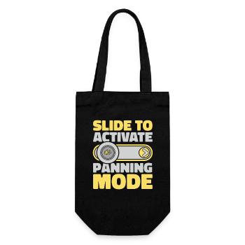 Slide To Activate Panning Mode Miner Prospector - Gift Bag for Bottles - black - Front