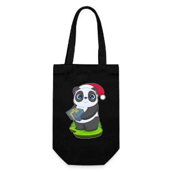 Forfait Noël Panda - Sac à bouteille - noir - Devant
