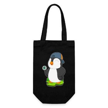 Pinguin Handballspieler Handball - Geschenkbeutel für Flaschen - Schwarz - Vorne